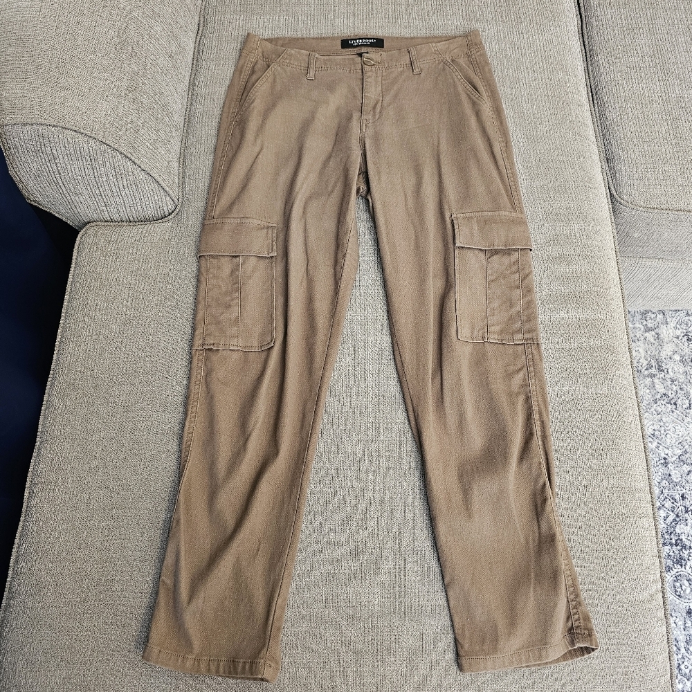 Liverpool Toffee Brown Cargo Casual Lyocell Blend Relaxed Pants Size 4